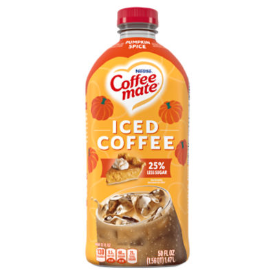 Coffee Mate® Pumpkin Spice Flavored Iced Coffee, Non-Dairy Cold Coffee, Ready to Drink, 50 fl oz