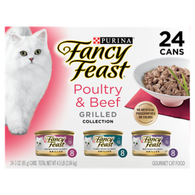 Purina Fancy Feast Poultry & Beef Grilled Collection Gourmet Cat Food, 3 oz, 24 count