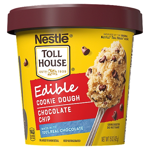 Nestlé Toll House Chocolate Chip Edible Cookie Dough, 15 oz
Inspired by the Original Nestlé® Toll House® recipe, our Edible cookie dough is made with the same ingredients you use in your mixing bowl at home, but it's safe to eat right from the tub. Go ahead, dig in!