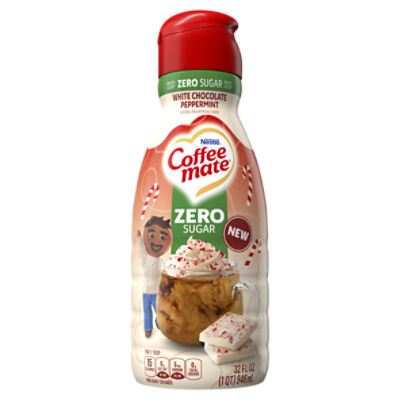 Coffee Mate Nestlé Coffee Mate Zero Sugar White Chocolate Peppermint Non-Dairy Creamer, 32 fl oz, 32 Fluid ounce 