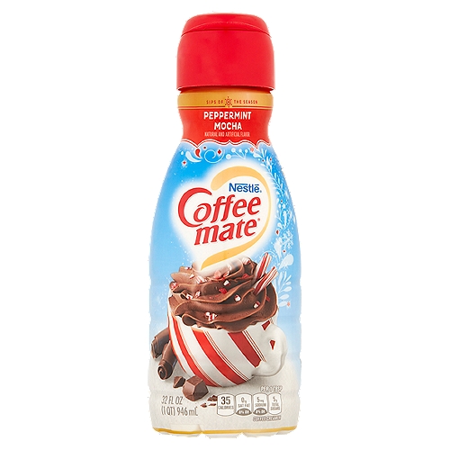 Nestlé Coffee Mate Peppermint Mocha Coffee Creamer, 32 fl oz
Sips of the Season
Transport yourself to your favorite holiday scene with the chocolatey-mint taste of peppermint mocha. Embrace the sips of the season and enjoy this cup of warm and cozy.