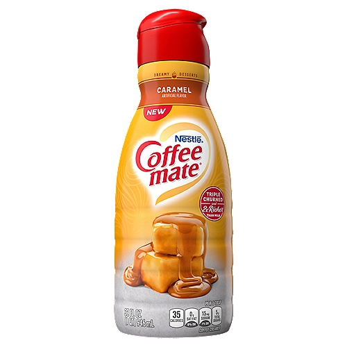 Nestlé Coffee Mate Caramel Coffee Creamer, 32 fl oz
Dessert for Every Day
Caramel gets added to a lot of delicious treats, but we think that the Caramel should be the star of your coffee. With a warm, pure, caramelized sugar flavor that Tastes as Good as It Smells. It's Dessert, any time you want it.