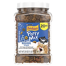 Purina Friskies Made in USA Facilities Cat Treats, Party Mix Beachside Crunch - 20 oz. Canister, 20 Ounce