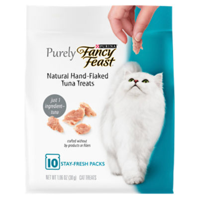 Purina Fancy Feast Purely Natural Hand-Flaked Tuna Cat Treats, 10 count, 1.06 oz