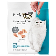Purina Fancy Feast Purely Natural Hand-Flaked Tuna Cat Treats, 10 count, 1.06 oz