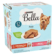Bella Paté Grilled Chicken Flavor and With Beef, Natural Dog Food, 42 Ounce