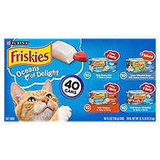 Purina Friskies Oceans of Delight Cat Food Variety Pack, 5.5 oz, 40 count