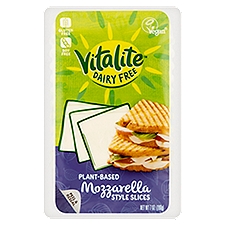 Vitalite Dairy Free Plant-Based Mozzarella Style Slices Cheese, 7 oz