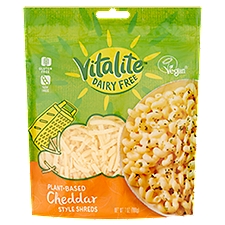 Vitalite Dairy Free Plant-Based Cheddar Style Shreds, Cheese, 7 Ounce
