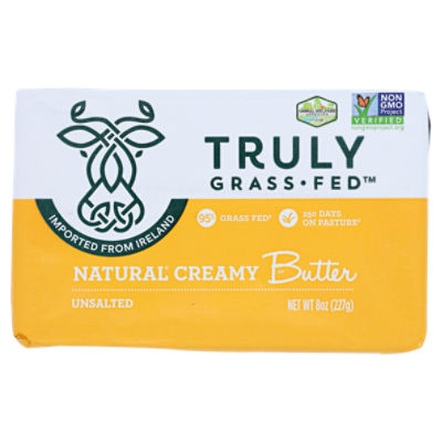 Truly Grass Fed Natural Creamy Unsalted Butter, 8 oz