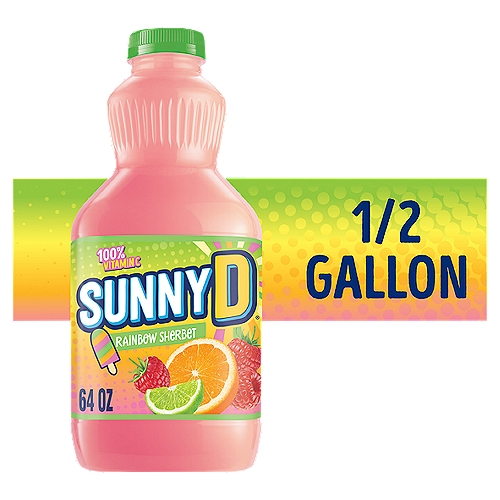SUNNYD Rainbow Sherbet Juice Drink, 64 FL ounce Bottle