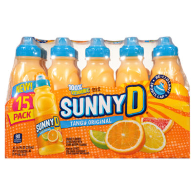 Sunny D Tangy Original Orange Flavored Citrus Punch Juice, 11.3 fl oz, 15 count, 169.5 Fluid ounce