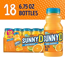 SUNNYD Tangy Original Orange Juice Drink, 18 Count, 6.75 FL ounce Bottles, 121.5 Ounce