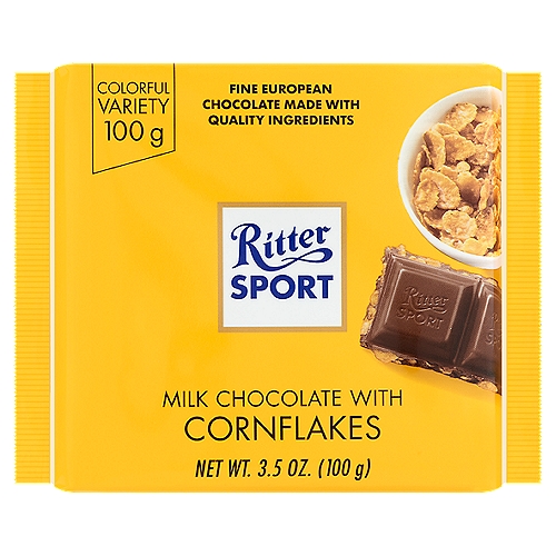 Ritter Sport Milk Chocolate with Cornflakes, 3.5 oz