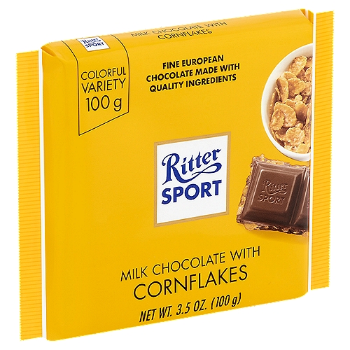 Ritter Sport Milk Chocolate with Cornflakes, 3.5 oz
Fine European Chocolate Made with Quality Ingredients