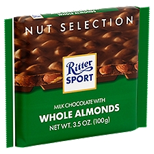Ritter Sport Nut Selection Milk Chocolate with Whole Almonds, 3.5 oz