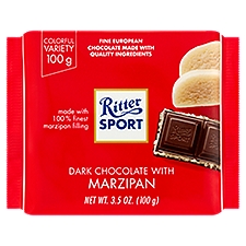 Ritter Sport Dark Chocolate with Marzipan Colorful Variety, 3.5 oz