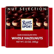 Ritter Sport Whole Hazelnuts, Dark Chocolate, 3.5 Ounce
