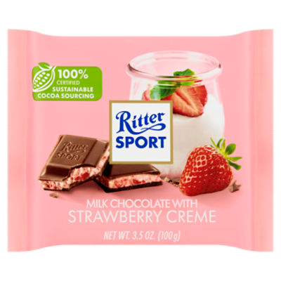 Ritter Sport Milk Chocolate with Strawberry Creme, 3.5 oz