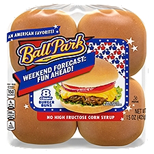 Ball Park White Hamburger Buns, 8 count, 15 oz, 15 Ounce