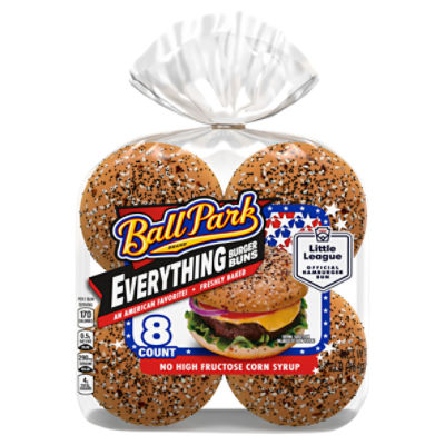 Ball Park Everything Hamburger Buns, 8 count, 16 oz, 16 Ounce