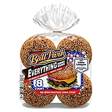 Ball Park Everything Hamburger Buns, 8 count, 16 oz, 16 Ounce