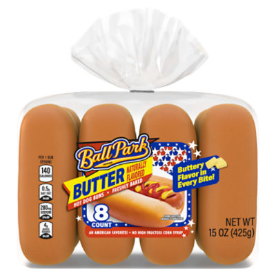 Ball Park Butter Flavored Hot Dog Buns, 8 count, 15 oz