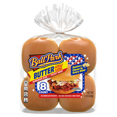 Ball Park Butter Hamburger Buns, 8 count, 1 lb