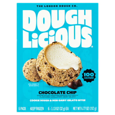 Doughlicious Chocolate Chip Cookie Dough & Non-Dairy Gelato Bites, 1.13 oz, 6 count