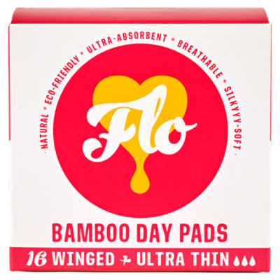 Flo Bamboo Day Winged + Ultra Thin Pads, 16 count