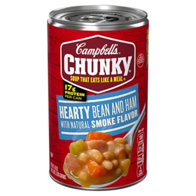 Campbell's Chunky Soup, Hearty Bean Soup With Ham, 19 Oz Can
