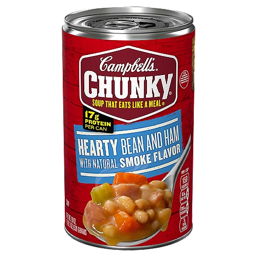 Campbell's Chunky Soup, Hearty Bean Soup With Ham, 19 Oz Can