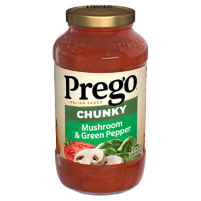 Prego Chunky Mushroom and Green Pepper Pasta Sauce, 23.75 oz Jar