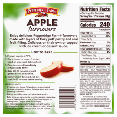 Freshness Guaranteed Apple Turnover Pastries, 10 oz, 4 Count