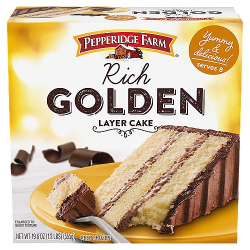 Pepperidge Farm Rich Golden Layer Cake, 19.6 oz
With Pepperidge Farm layer cakes, you can celebrate everyday! Our Golden Layer Cake is yummy and moist - topped with delicious frosting. Simply thaw and serve for an easy and delicious dessert. At Pepperidge Farm, baking is more than a job. It's a real passion. Each day, our bakers take the time to make every cookie, pastry, cracker, and loaf of bread the best way they know how - by using carefully selected, quality ingredients.