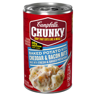 Campbell's Chunky Soup, Baked Potato with Cheddar and Bacon Bits Soup, 18.8 Oz Can