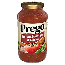 Prego Italian Sausage and Garlic Meat Sauce, 23.5 oz Jar