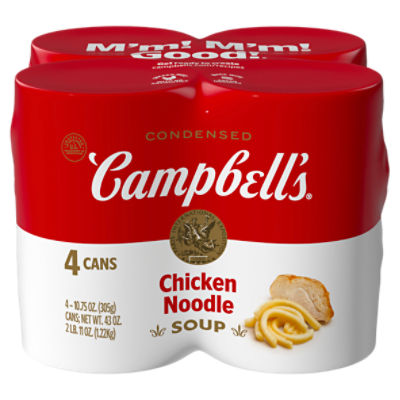 Campbell's Condensed Chicken Noodle Soup, 10.75 oz Can (4 Pack), 43 Ounce