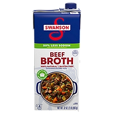 Swanson® 50% Less Sodium Beef Broth, 32 Ounce