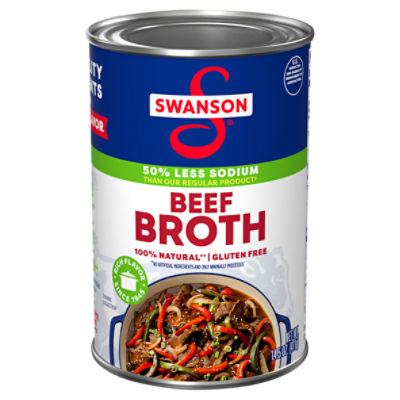 Swanson 50% Less Sodium Beef Broth, 14.5 oz