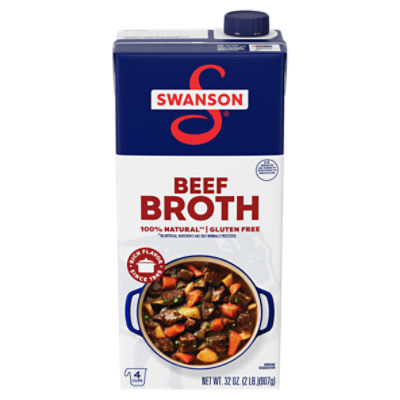 Swanson 100% Natural Beef Broth, 32 oz Carton