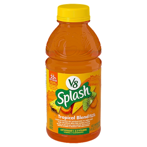 V8 Splash Tropical Blend Flavored Juice Beverage, 16 fl oz Bottle