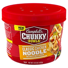 Campbell's Chunky Soup, Classic Chicken Noodle Soup, 15.25 oz Microwavable Bowl