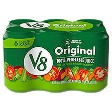 V8® 100% Vegetable Juice Original 100% Vegetable Juice - 6 Pack Cans, 69 Fluid ounce