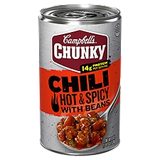 Campbells Chunky Chili Hot & Spicy with Beans, Soup, 19 Ounce