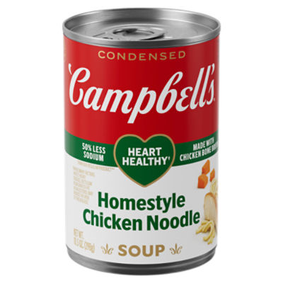 Campbell's Condensed Heart Healthy Homestyle Chicken Noodle Soup, 10.5 oz Can