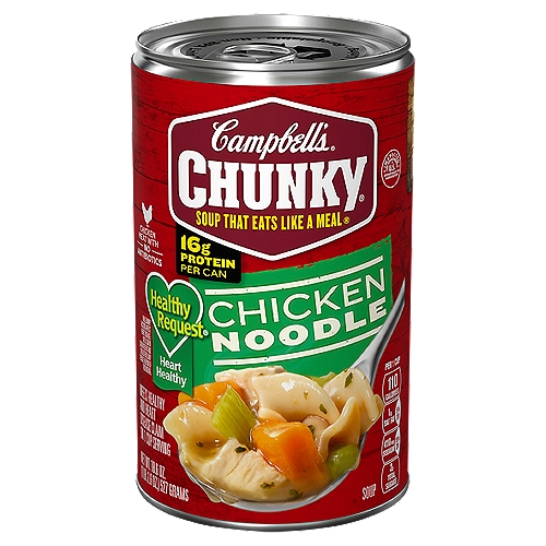 Campbell's Chunky Soup, Healthy Request Chicken Noodle Soup, 18.8 Oz Can