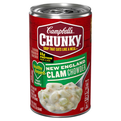 Campbell's Chunky Soup, Healthy Request New England Clam Chowder, 18.8 Oz Can