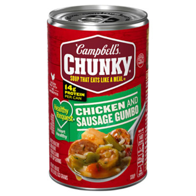 Campbell's Chunky Soup, Healthy Request Chicken and Sausage Gumbo, 18.8 oz Can