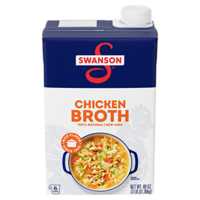 Swanson 100% Natural Chicken Broth, 48 Oz Carton, 48 Ounce
